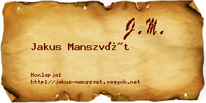 Jakus Manszvét névjegykártya